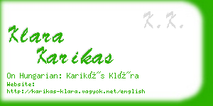 klara karikas business card